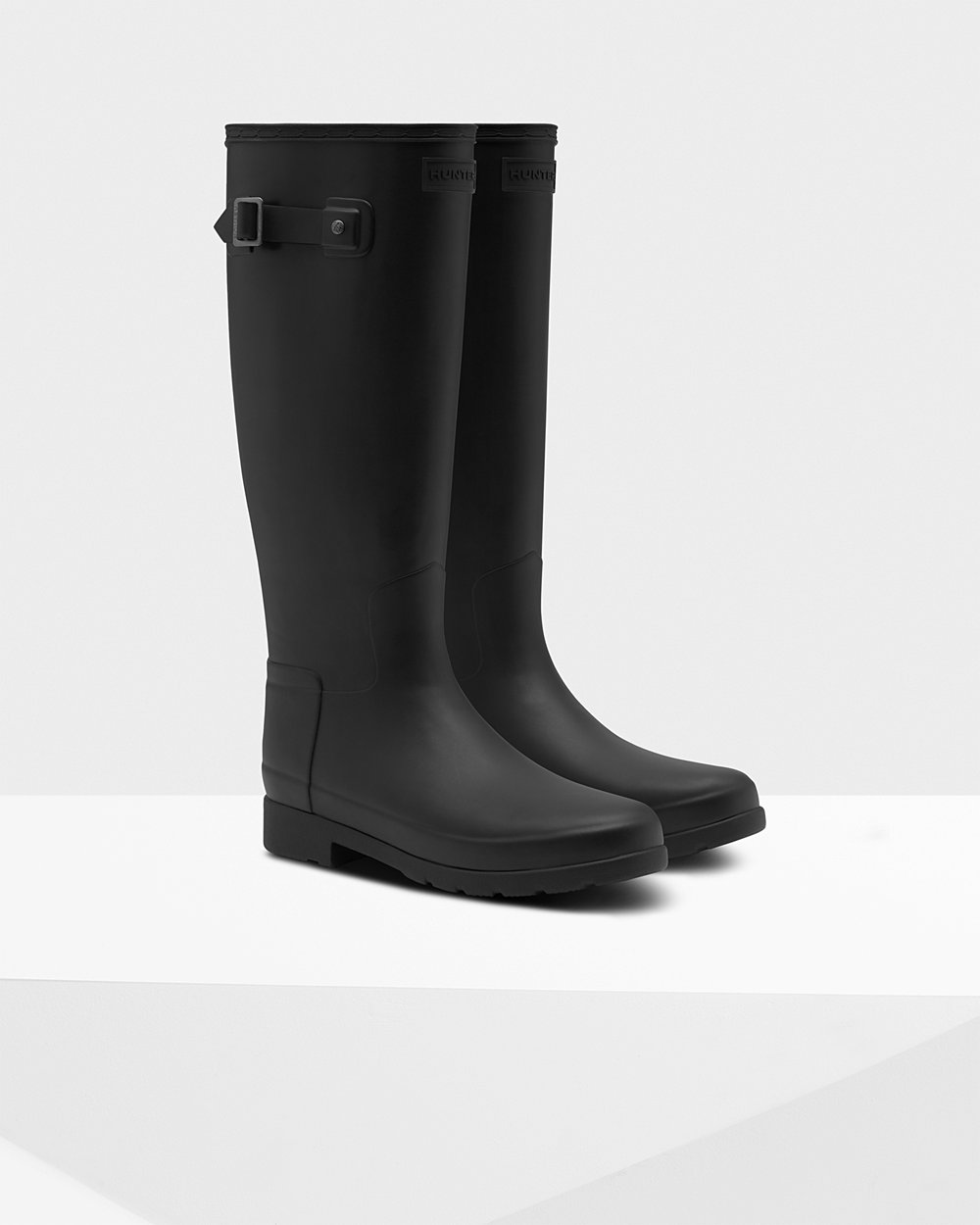 Women Hunter Original Refined | Tall Rain Boots Black | NZ-95613-UCJB